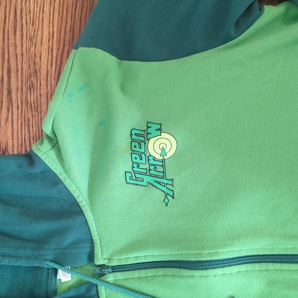 DC Comics Green Arrow Hooded Fleece Jacket Retro Vibes Size 2XL - Picture 4 of 8